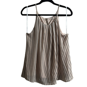 DNA Couture White and Gray Pleated Camisole